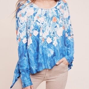 Anthropologie Meadow Rue Floral Swing Top